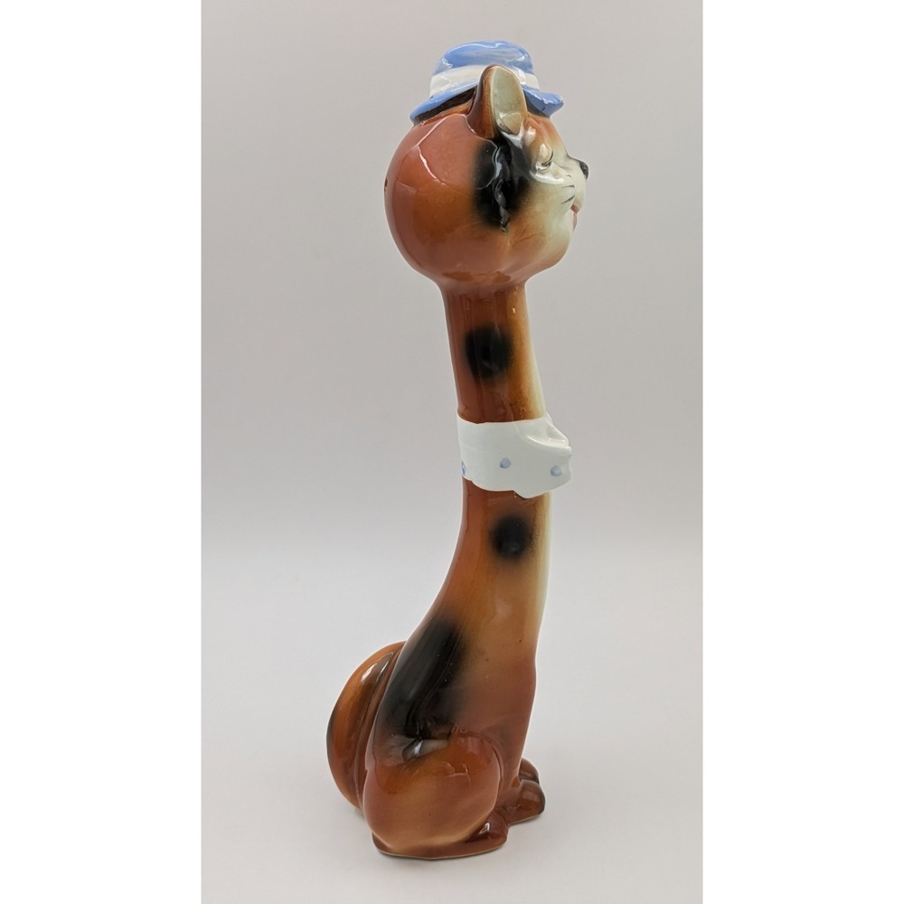 VTG 1956 Napco Tall Long‎ Neck Anthropomorphic Cat Kitten Shaker Salt Pepper - Picture 4 of 11